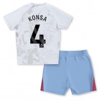 Maglie da calcio Aston Villa Ezri Konsa #4 Seconda Maglia Bambino 2023-24 Manica Corta (+ Pantaloni corti)